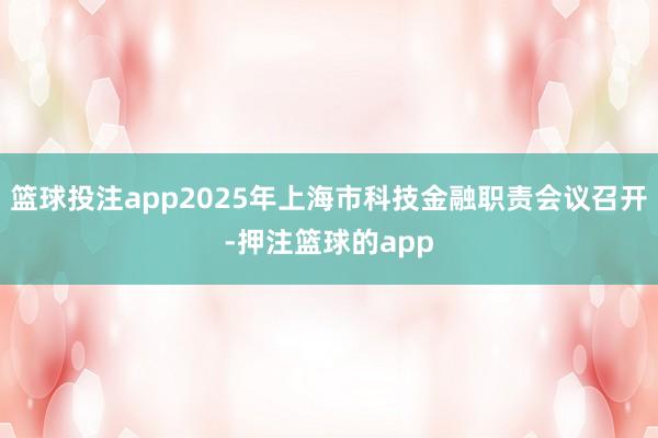 篮球投注app2025年上海市科技金融职责会议召开-押注篮球的app