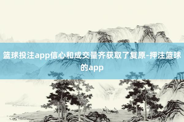 篮球投注app信心和成交量齐获取了复原-押注篮球的app