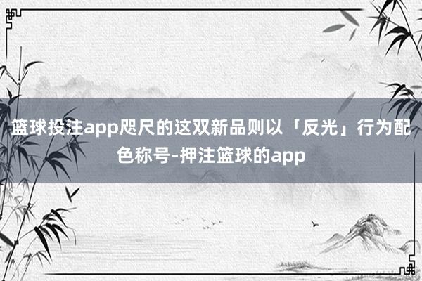篮球投注app咫尺的这双新品则以「反光」行为配色称号-押注篮球的app