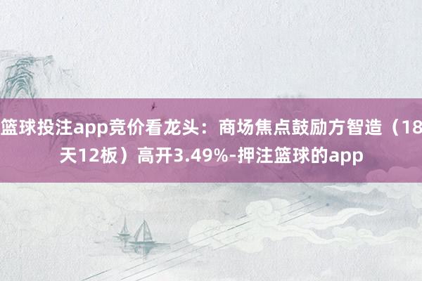 篮球投注app竞价看龙头：商场焦点鼓励方智造（18天12板）高开3.49%-押注篮球的app