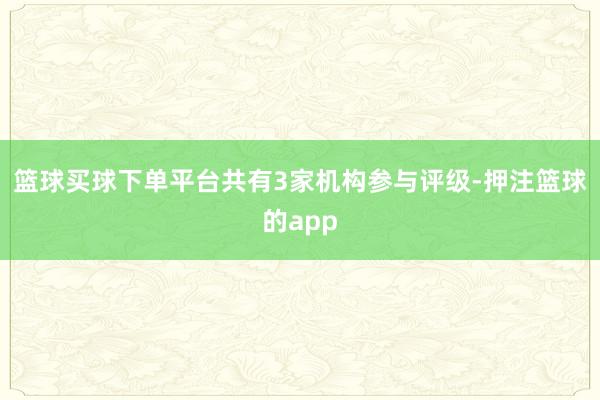 篮球买球下单平台共有3家机构参与评级-押注篮球的app