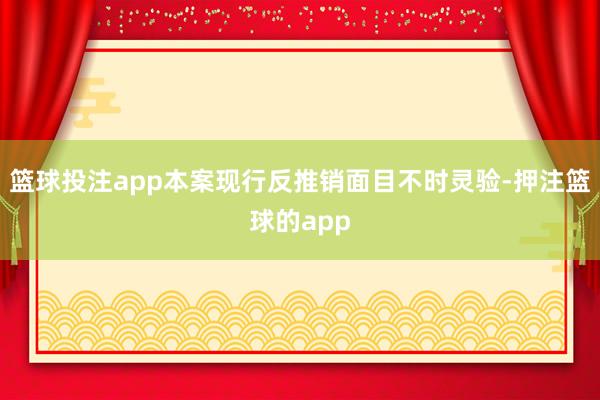 篮球投注app本案现行反推销面目不时灵验-押注篮球的app