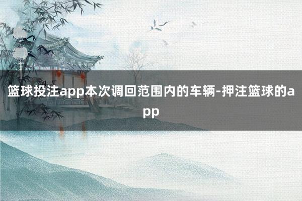 篮球投注app　　本次调回范围内的车辆-押注篮球的app