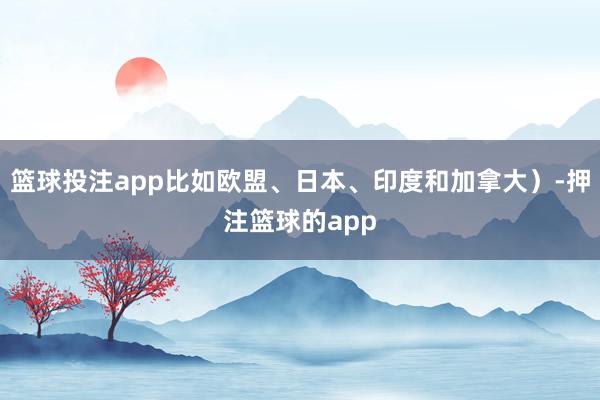 篮球投注app比如欧盟、日本、印度和加拿大）-押注篮球的app