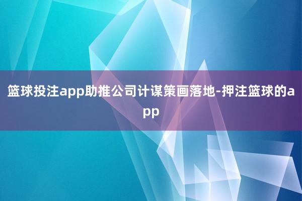 篮球投注app助推公司计谋策画落地-押注篮球的app