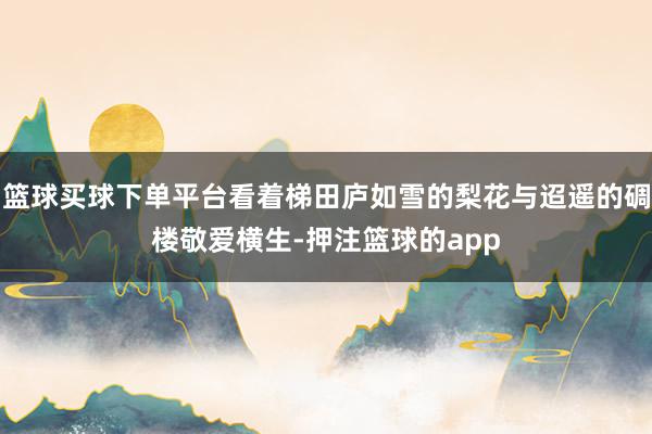 篮球买球下单平台看着梯田庐如雪的梨花与迢遥的碉楼敬爱横生-押注篮球的app