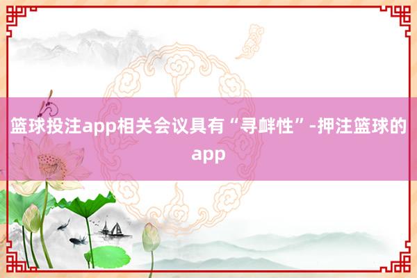 篮球投注app相关会议具有“寻衅性”-押注篮球的app