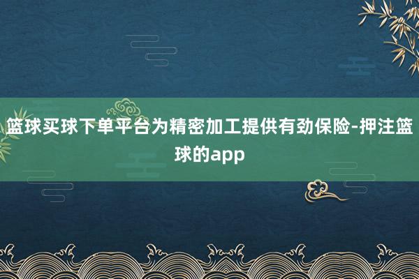 篮球买球下单平台为精密加工提供有劲保险-押注篮球的app