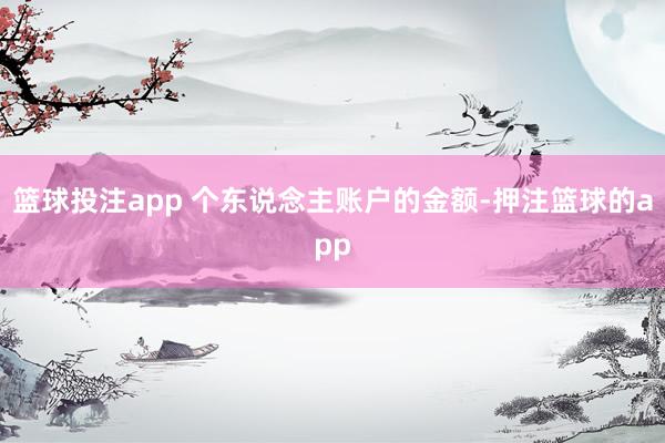 篮球投注app 个东说念主账户的金额-押注篮球的app