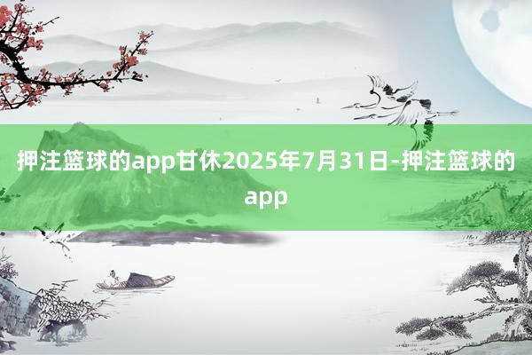 押注篮球的app甘休2025年7月31日-押注篮球的app
