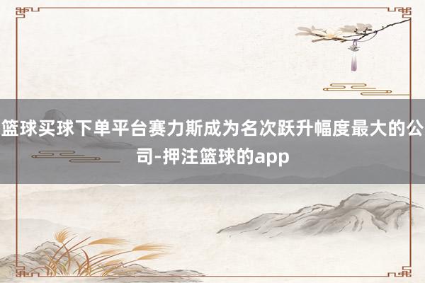 篮球买球下单平台赛力斯成为名次跃升幅度最大的公司-押注篮球的app