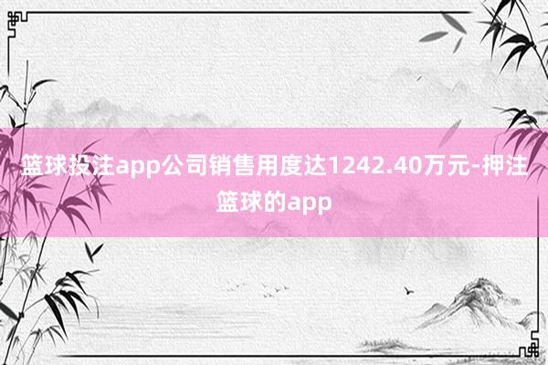 篮球投注app公司销售用度达1242.40万元-押注篮球的app