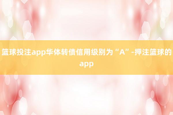 篮球投注app华体转债信用级别为“A”-押注篮球的app