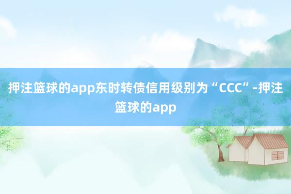 押注篮球的app东时转债信用级别为“CCC”-押注篮球的app