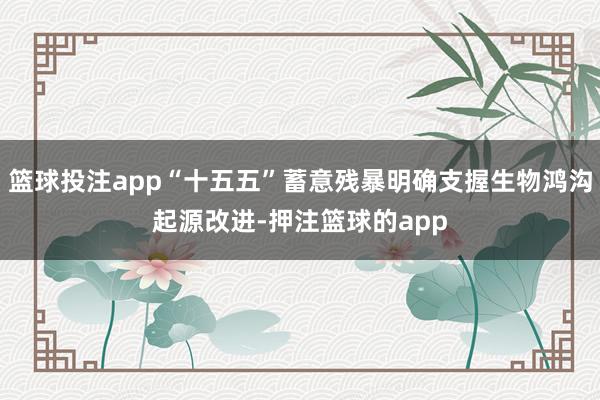 篮球投注app“十五五”蓄意残暴明确支握生物鸿沟起源改进-押注篮球的app