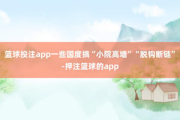 篮球投注app一些国度搞“小院高墙”“脱钩断链”-押注篮球的app