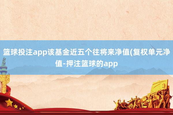 篮球投注app该基金近五个往将来净值(复权单元净值-押注篮球的app