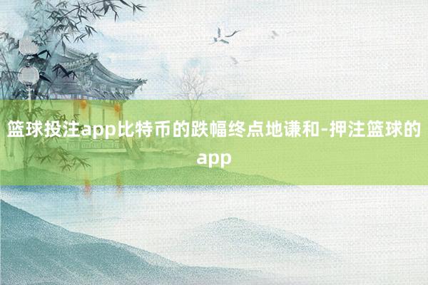 篮球投注app比特币的跌幅终点地谦和-押注篮球的app